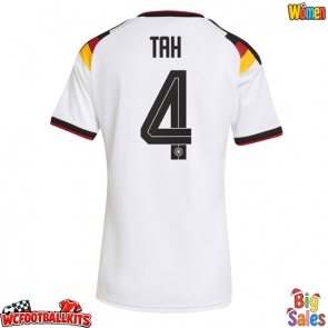 Germany Jonathan Tah #4 Replica Home Stadium Shirt for Women World Cup 2026 Short Sleeve